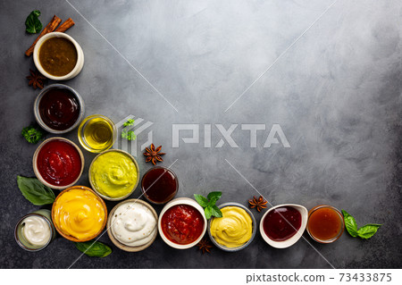 Set of different dip sauces Set of different dip sauces 73433875