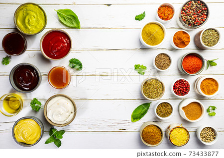 Set of different dip sauces Set of different dip sauces 73433877