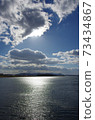 Winter clouds and the Yoshii River (view downstream from Ogawa Bridge) 73434867