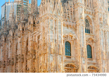 Famous church Milan Cathedral Duomo di Milano...-照片素材（圖片