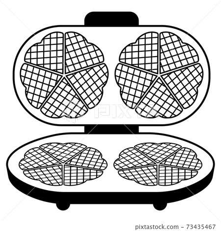 waffle iron, maker for baking sweets in a flat style. Vector isolated on white background waffle iron, maker for baking sweets in a flat style. Vector isolated on white background 73435467