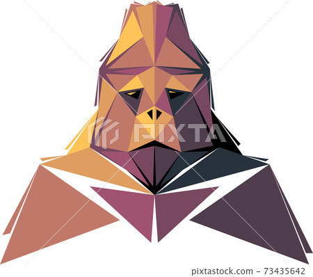Vector monkey in low poly style. Digital art 73435642
