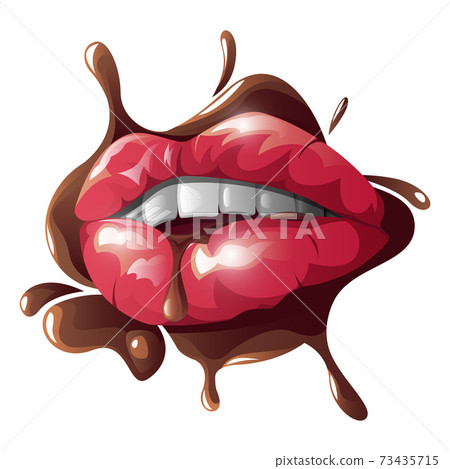 Vector lips in gradient style - Stock Illustration [73435715] - PIXTA