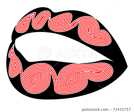 Vector lips in graphic style. Digital art Vector lips in graphic style. Digital art 73435757