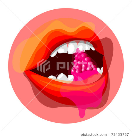 Vector lips in gradient style. Digital art 73435767