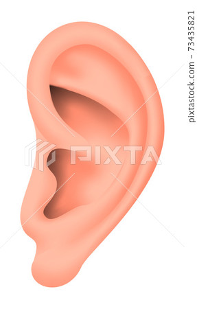 Vector ear in gradient style. Digital art 73435821
