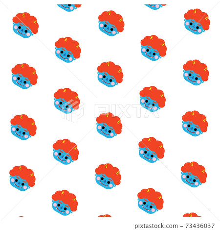 Blue demon pattern - Stock Illustration [73436037] - PIXTA