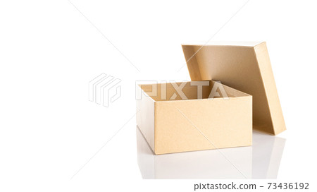 Package box. Brown carton cardboard box for shipping delivery isolated on white background. Craft paper object with clipping path. 73436192