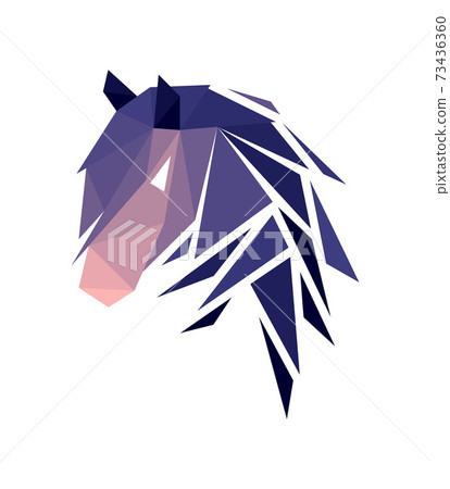 Vector horse in low poly style. Digital art Vector horse in low poly style. Digital art 73436360