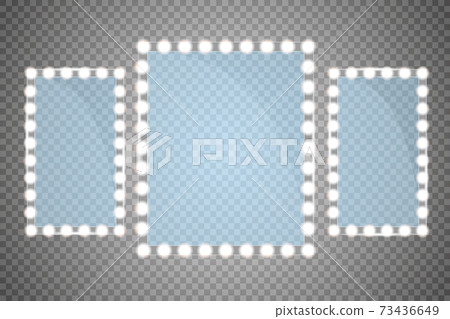 Makeup mirror isolated with lights. Vector illustration Makeup mirror isolated with lights. Vector illustration 73436649