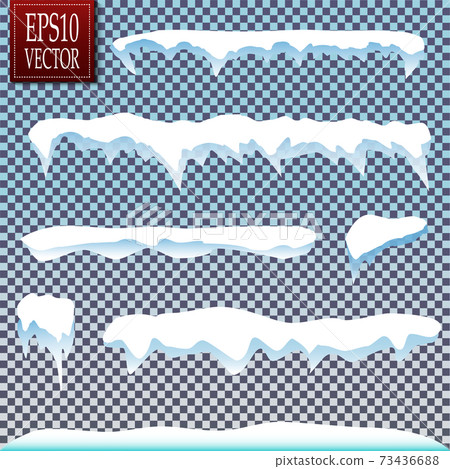 Set of snow icicles isolated on transparent background. Vector illustration Set of snow icicles isolated on transparent background. Vector illustration 73436688