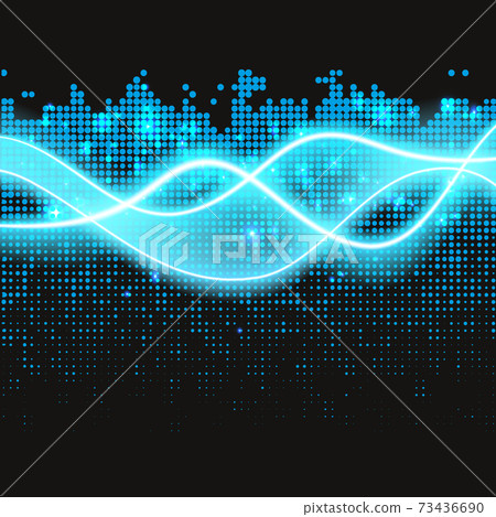 Set of magic glowing spark swirl trail effect isolated on transparent background. Bokeh glitter wave line with flying sparkling flash lights. Vector illustration 73436690