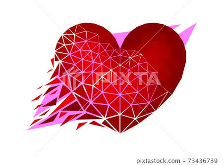 Vector heart in low poly style. Digital art 73436739
