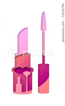 Vector makeup in paper art style. Digital art 73436794