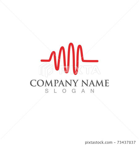 heart beat line logo and symbol vector image - Stock Illustration ...