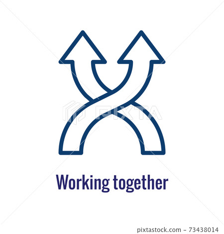 Companies merging together, one buying out the other - icons Companies merging together, one buying out the other - icons 73438014
