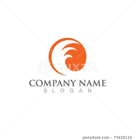Fire fox logo and symbol vector image 73438110