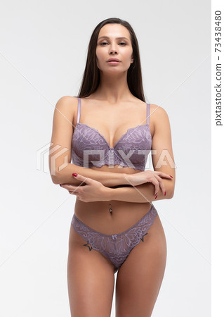 Young woman in lingerie in studio 73438480
