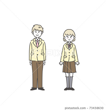 排隊的男女學生的插圖 73438630