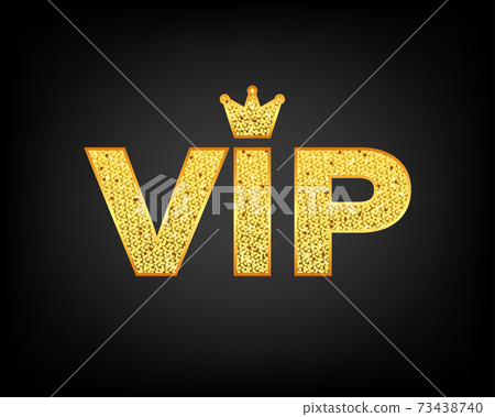 Golden symbol of exclusivity, the label VIP... - Stock Illustration ...
