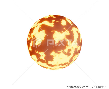 hot alien planet with volcanic activity, isolated on white, 3d render hot alien planet with volcanic activity, isolated on white, 3d render 73438953