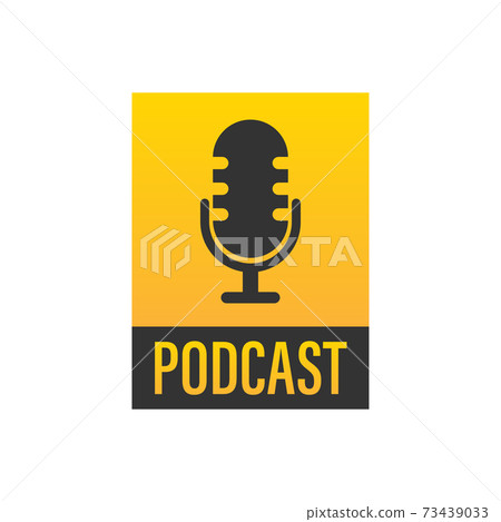 Podcast. Badge, icon, stamp, logo. Vector stock illustration. 73439033