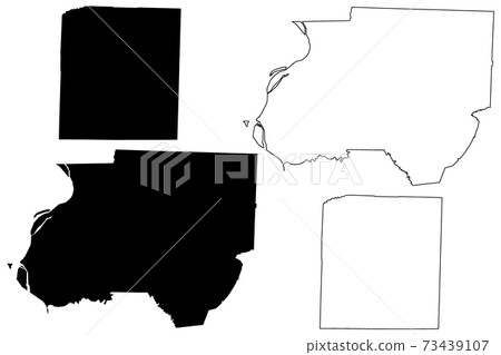 Dyer and Fayette County, State of Tennessee (U.S. county, United States of America, USA, U.S., US) map vector illustration, scribble sketch map 73439107
