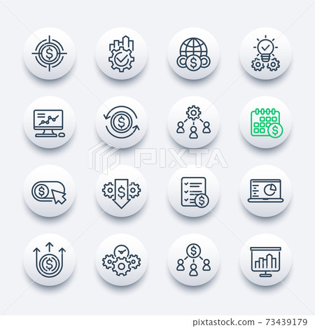 finance and business line icons set - Stock Illustration [73439179] - PIXTA