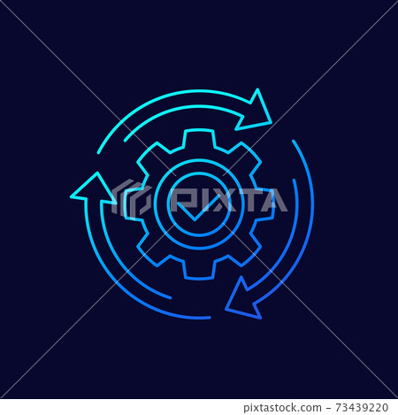 efficiency and productivity, linear icon 73439220