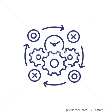 business process line icon on white 73439240