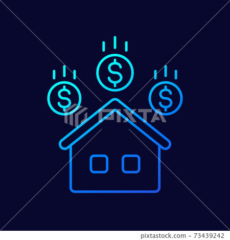 house payments thin line icon house payments thin line icon 73439242