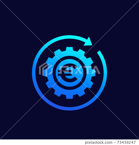 fintech, financial icon with euro fintech, financial icon with euro 73439247