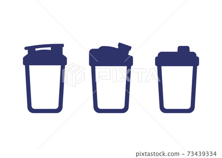 Protein shaker icons on white 73439334