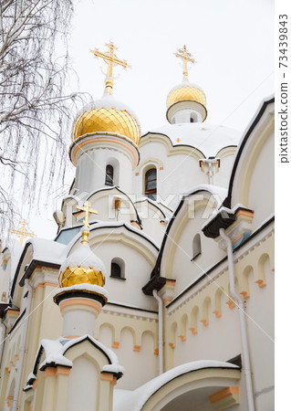 Saint Elisabeth Convent Minsk in winter. Women's Orthodox monastery on the outskirts of Minsk 73439843