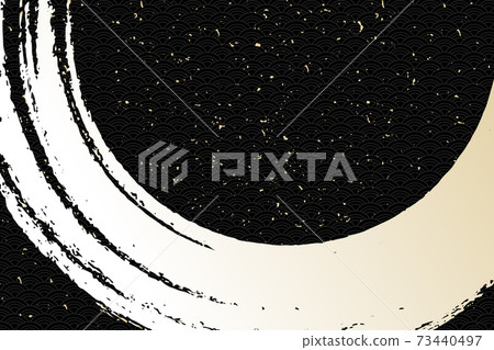 插圖素材背景素材日式和紙毛筆書法青海波浪圖案矢量 插圖素材背景素材日式和紙毛筆書法青海波浪圖案矢量 73440497