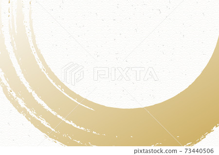 插圖素材背景素材日式和紙毛筆書法青海波浪紋矢量白金 73440506