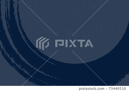 插圖素材背景素材日式和紙毛筆書法青海波浪圖案矢量藍色 插圖素材背景素材日式和紙毛筆書法青海波浪圖案矢量藍色 73440510