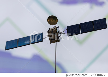 The layout of the satellite. Satellite repeater Internet signal. 73440877