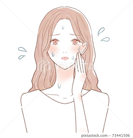 Women suffering from hyperhidrosis Women suffering from hyperhidrosis 73441506