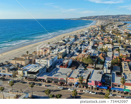 Aerial view of Mission Bay and Beaches in San Diego, California. USA. Aerial view of Mission Bay and Beaches in San Diego, California. USA. 73442097