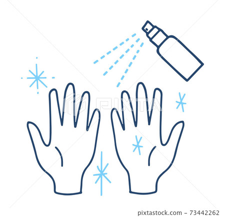 Disinfectant spray and clean hands 73442262