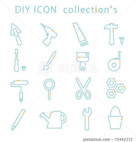 DIY tool line art 3 color icon 73442372