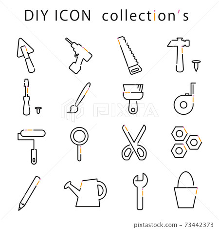 DIY tool line art 3 color icon black keynote 73442373