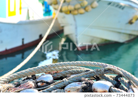 Fishing boat moored at Yosou Port Fishing boat moored at Yosou Port 73444873