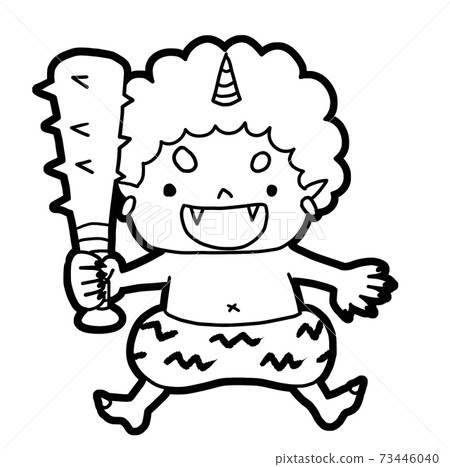 小惡魔和金條的插圖線描 小惡魔和金條的插圖線描 73446040