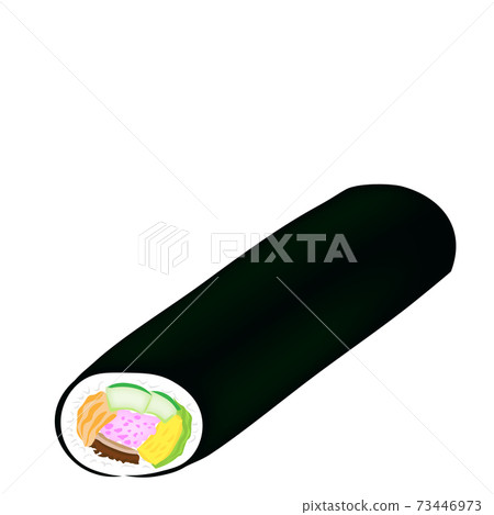 Setsubun thick sushi roll illustration 73446973