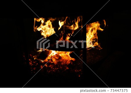 Flame of wood stove 73447375