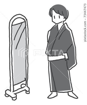 Experience illustration of Amami Oshima Tsumugi, a man wearing Experience illustration of Amami Oshima Tsumugi, a man wearing 73447473