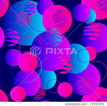 Gradient geometry in modern style on blue background. Abstract seamless pattern Violet, blue, pink gradients. Template for packaging, fabrics, advertising, wallpapers, booklets and others Gradient geometry in modern style on blue background. Abstract seamless pattern Violet, blue, pink gradients. Template for packaging, fabrics, advertising, wallpapers, booklets and others 73447854