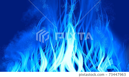Illustration of a colorful flame that burns with a pillar of fire 73447963